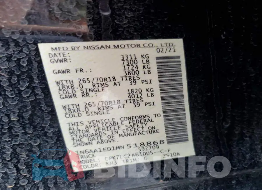 1N6AA1ED1MN518868 Photo# 13