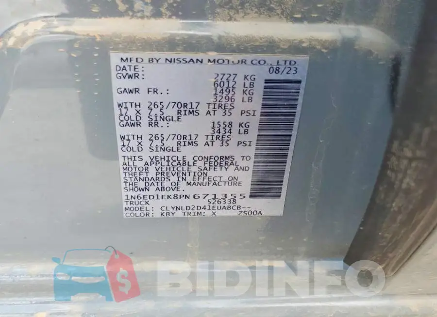 1N6ED1EK8PN671355 Photo# 12