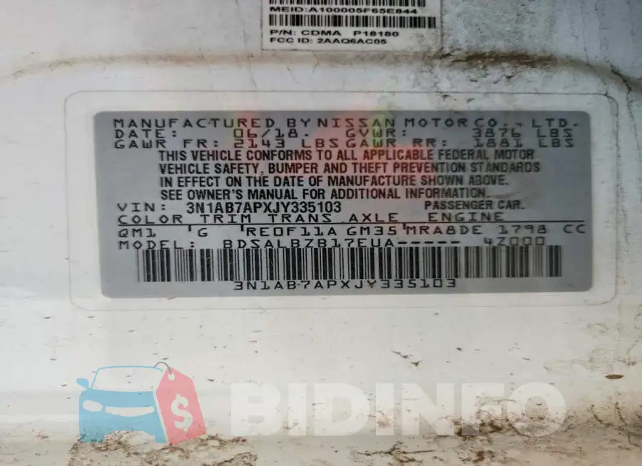 3N1AB7APXJY335103 Photo# 12