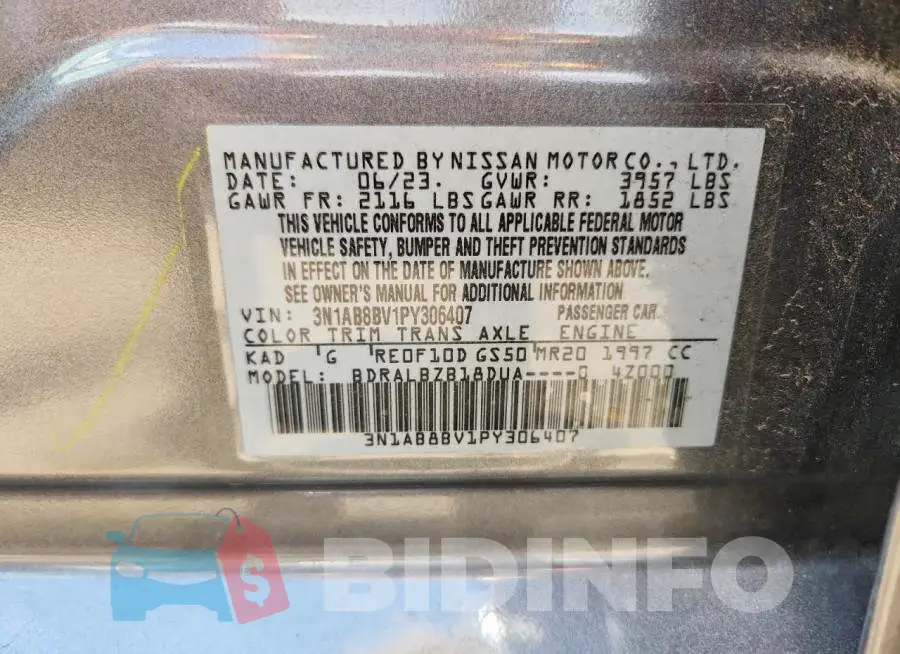 3N1AB8BV1PY306407 Photo# 12