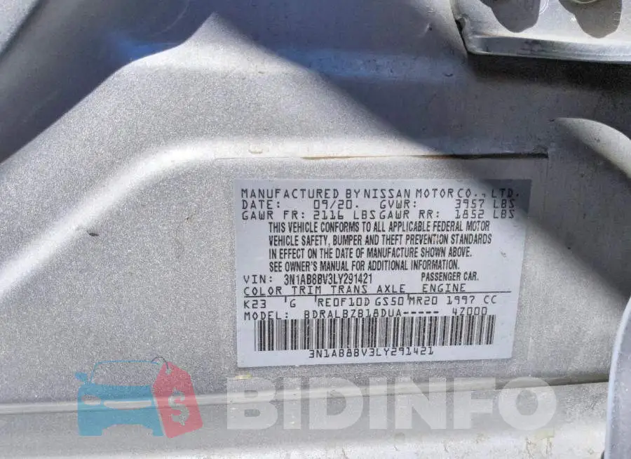 3N1AB8BV3LY291421 Photo# 12