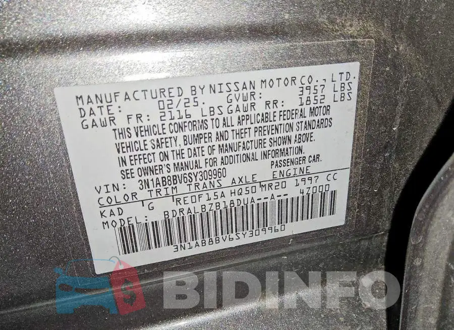 3N1AB8BV6SY309960 Photo# 12