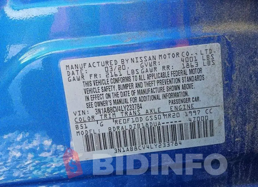 3N1AB8CV4LY233784 Photo# 12