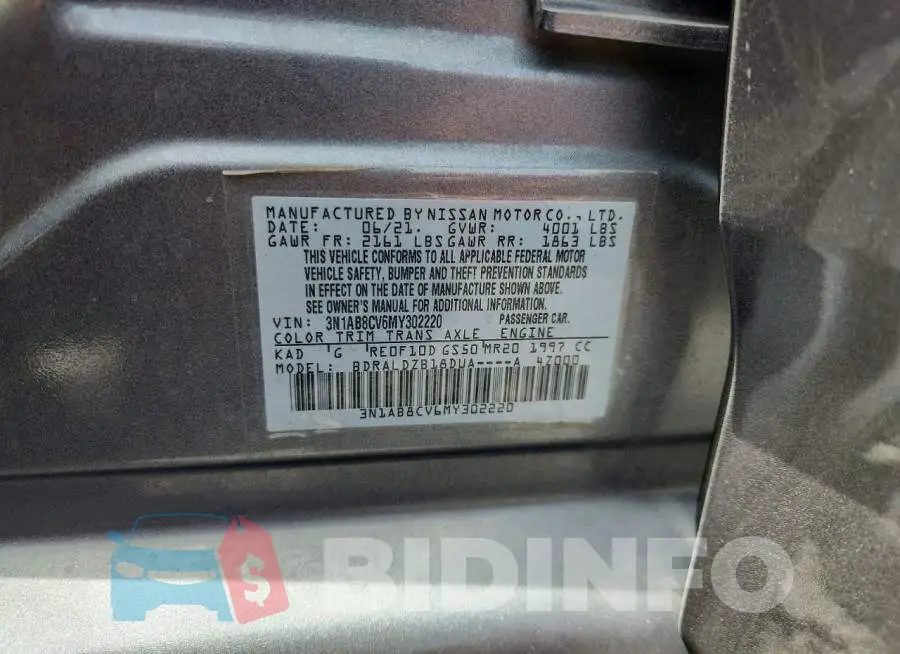 3N1AB8CV6MY302220 Photo# 12