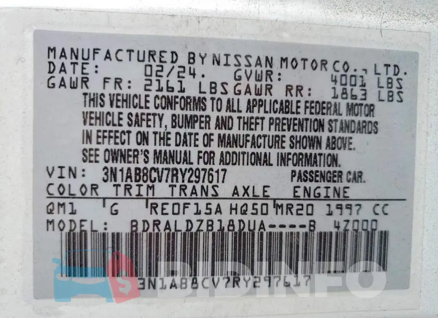3N1AB8CV7RY297617 Photo# 13