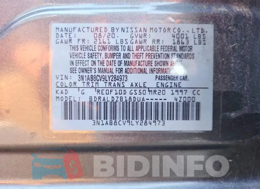 3N1AB8CV9LY284973 Photo# 12