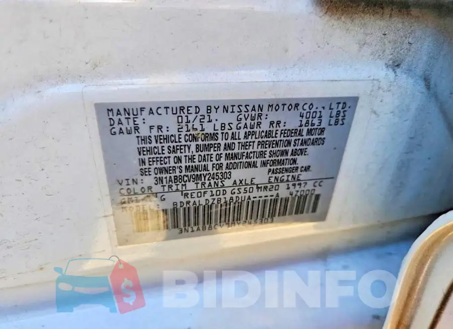 3N1AB8CV9MY245303 Photo# 12