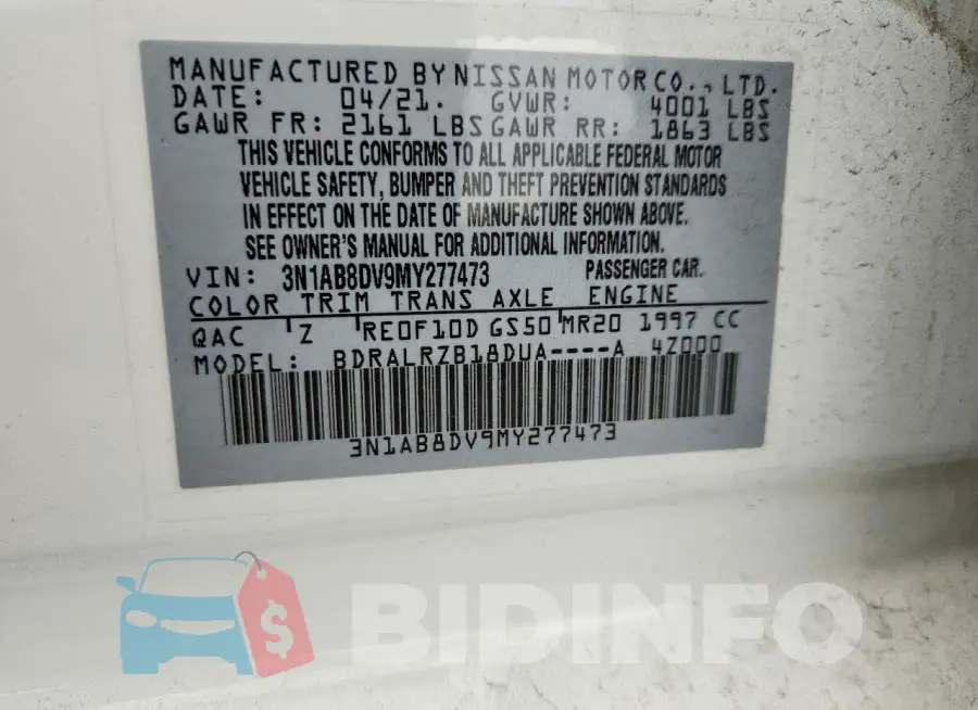 3N1AB8DV9MY277473 Photo# 13