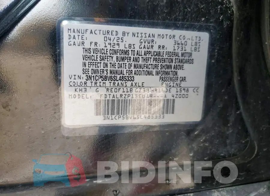 3N1CP5BV6SL485333 Photo# 12