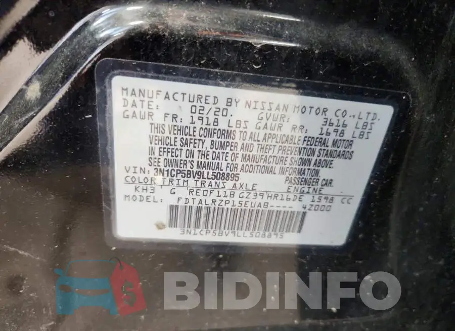 3N1CP5BV9LL508895 Photo# 13