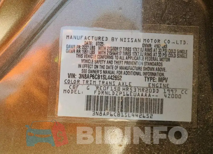 3N8AP6CB1SL442652 Photo# 13