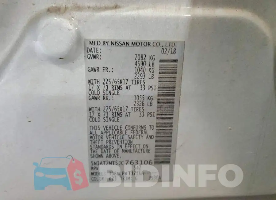 5N1AT2MT5JC763106 Photo# 13