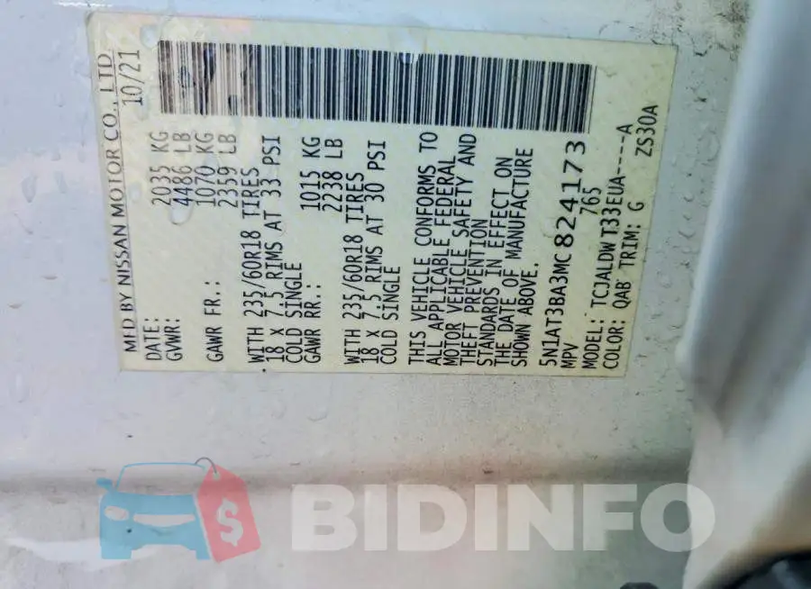 5N1AT3BA3MC824173 Photo# 14