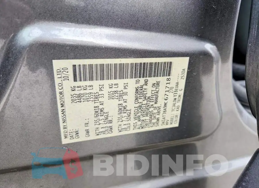 5N1AT3BA9MC671718 Photo# 13