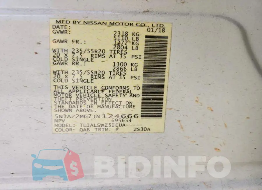 5N1AZ2MG7JN124666 Photo# 13