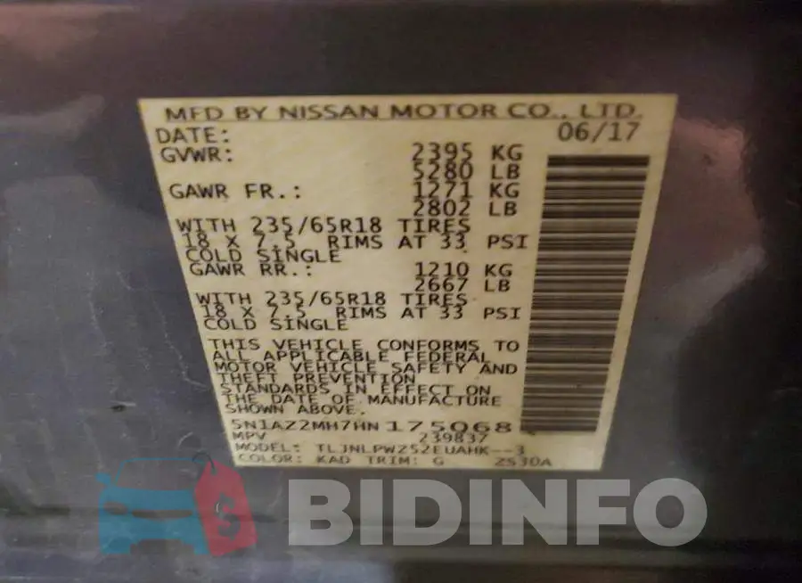 5N1AZ2MH7HN175068 Photo# 14