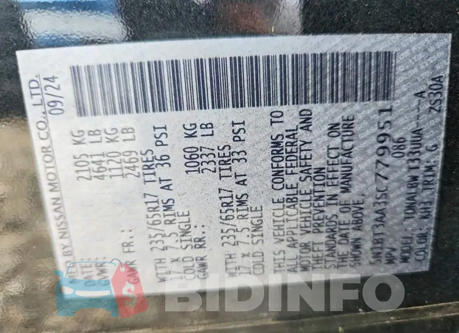 5N1BT3AA3SC779951 Photo# 12