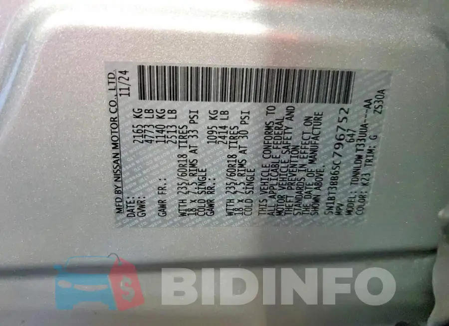 5N1BT3BB6SC796752 Photo# 12