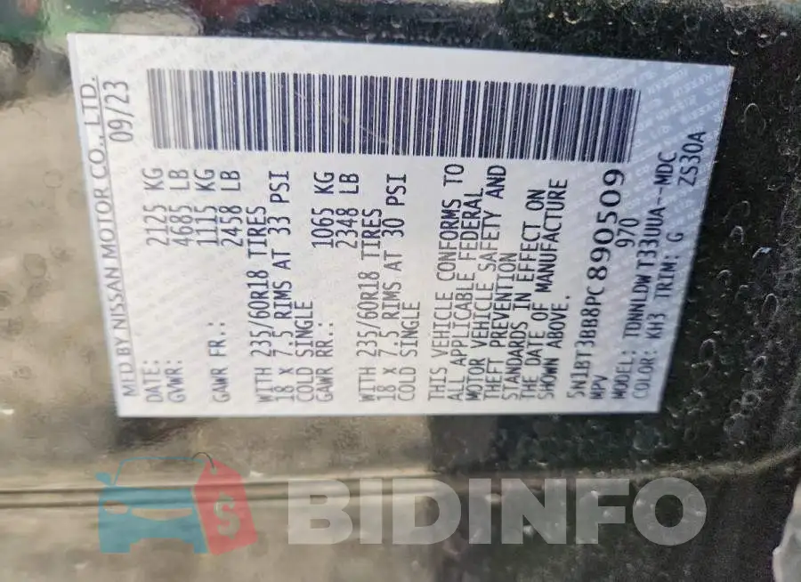 5N1BT3BB8PC890509 Photo# 14