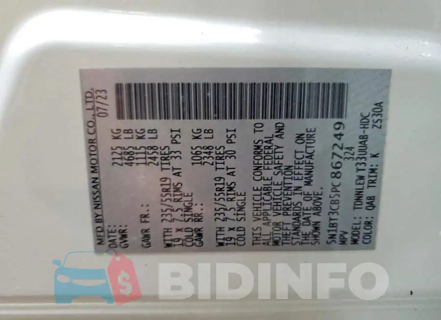 5N1BT3CB5PC867249 Photo# 13