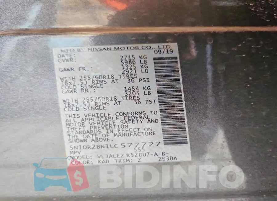 5N1DR2BN1LC577727 Photo# 14