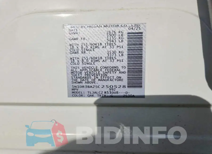 5N1DR3BA2SC250528 Photo# 14