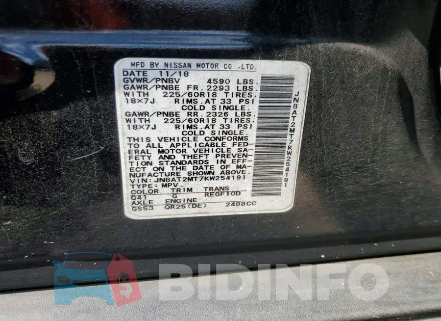 JN8AT2MT7KW254191 Photo# 13