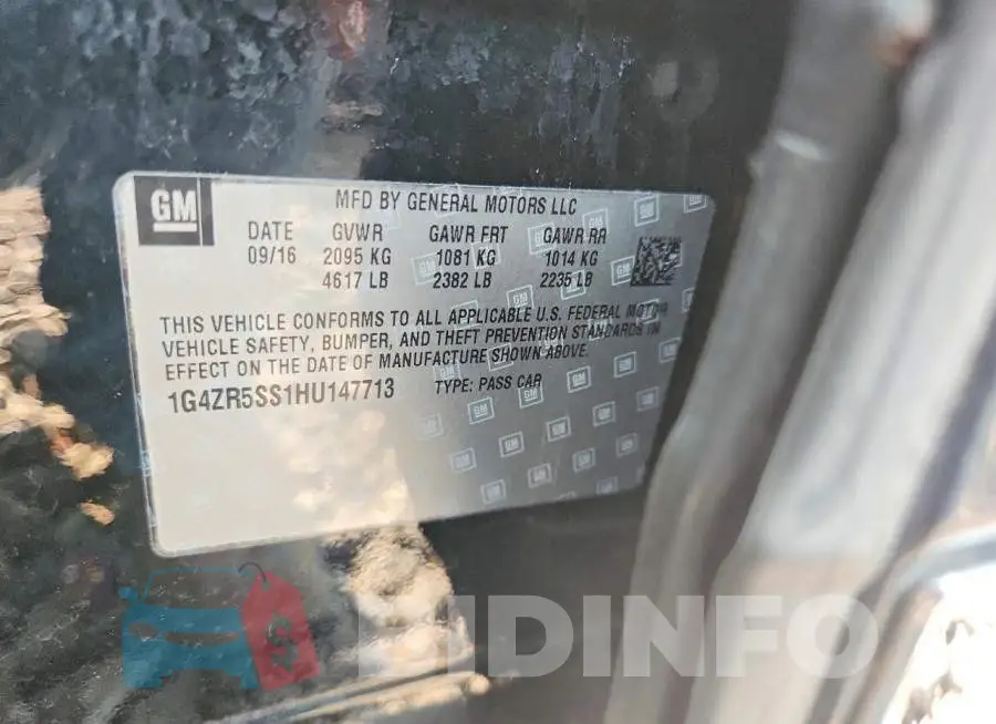 1G4ZR5SS1HU147713 Photo# 12