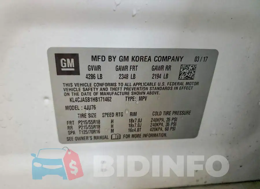 KL4CJASB1HB171462 Photo# 13