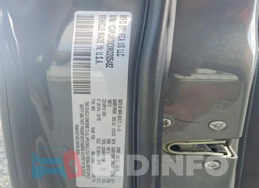 1C4PJMDX3MD205482 Photo# 13