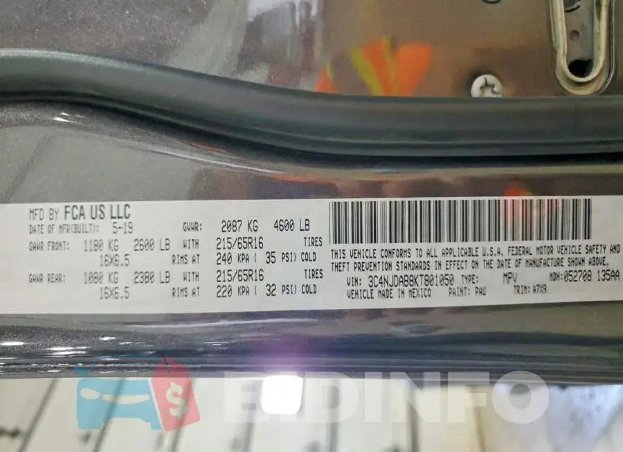 3C4NJDAB8KT801050 Photo# 14