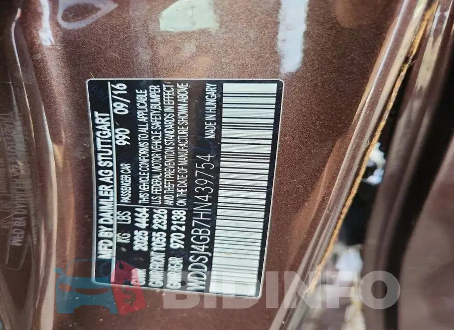 WDDSJ4GB7HN439754 Photo# 13
