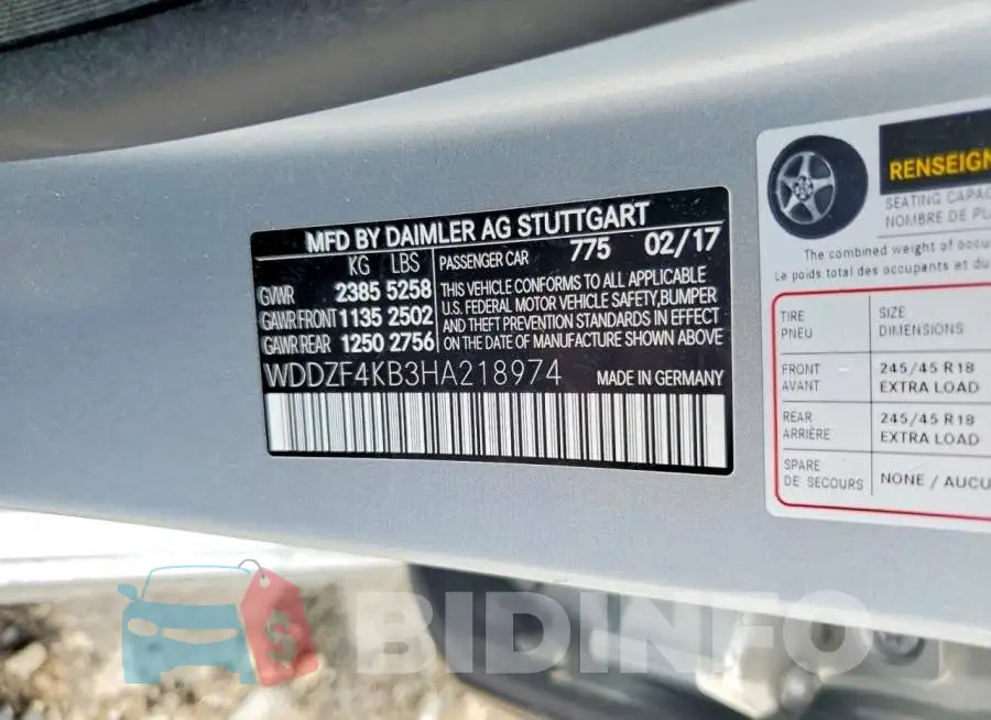 WDDZF4KB3HA218974 Photo# 12