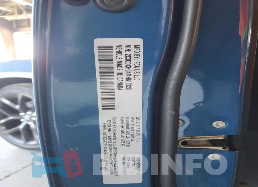 2C3CDXHG4MH616320 Photo# 12