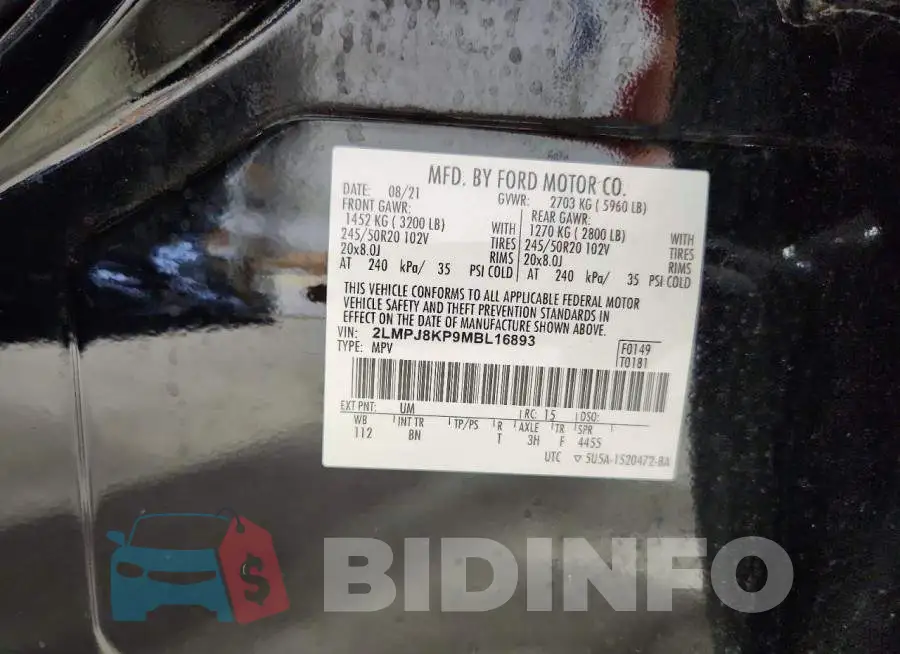 2LMPJ8KP9MBL16893 Photo# 13