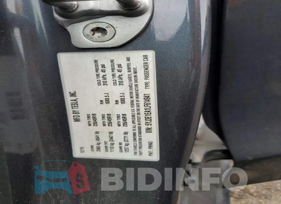 5YJ3E1EA1LF614941 Photo# 12