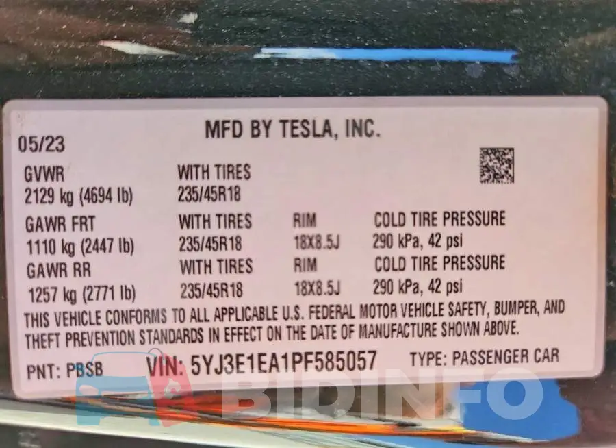5YJ3E1EA1PF585057 Photo# 13