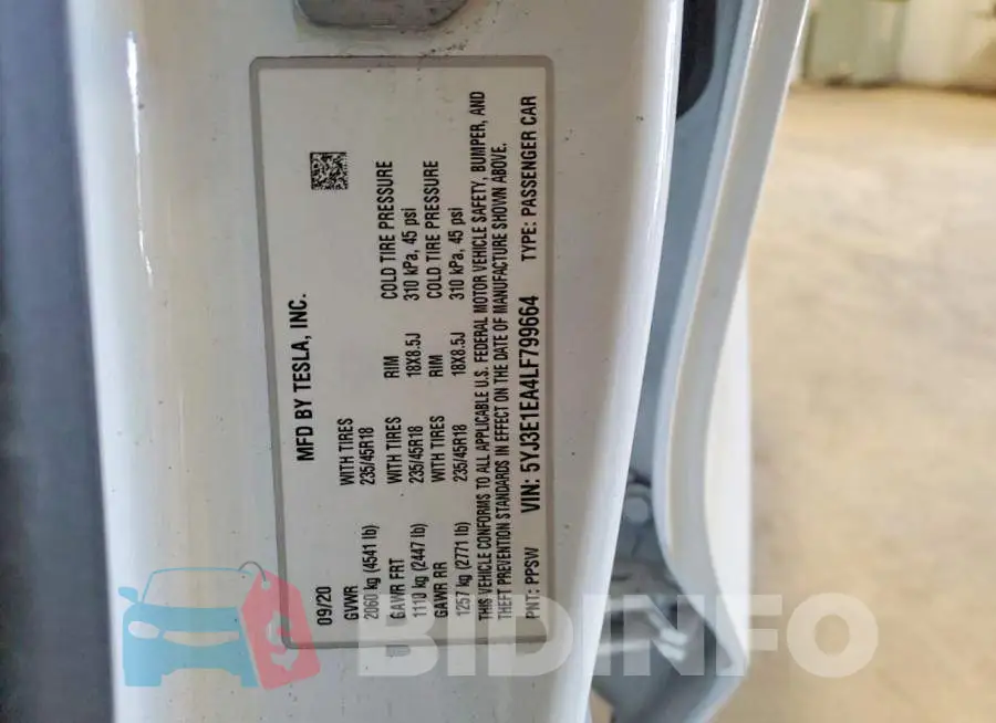 5YJ3E1EA4LF799664 Photo# 12