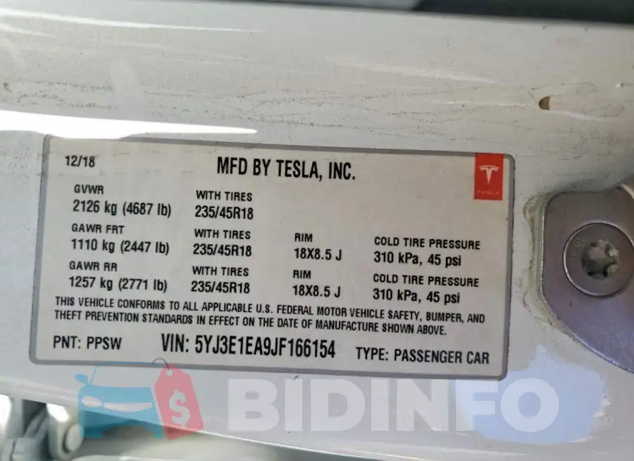 5YJ3E1EA9JF166154 Photo# 13