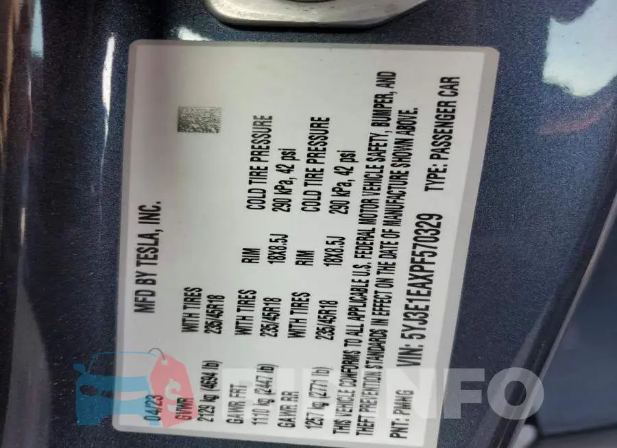 5YJ3E1EAXPF570329 Photo# 12