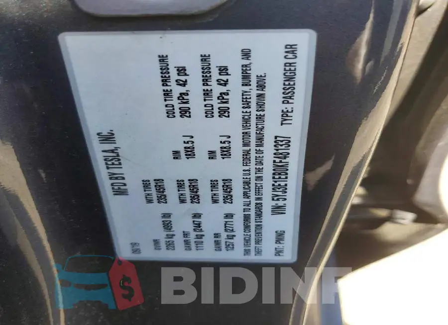 5YJ3E1EB0KF481337 Photo# 12
