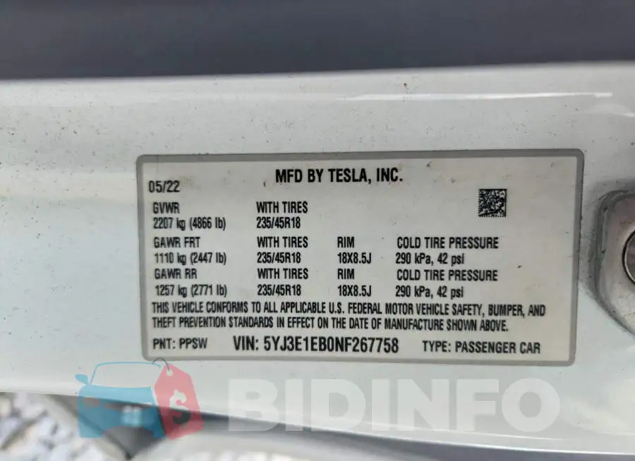 5YJ3E1EB0NF267758 Photo# 13