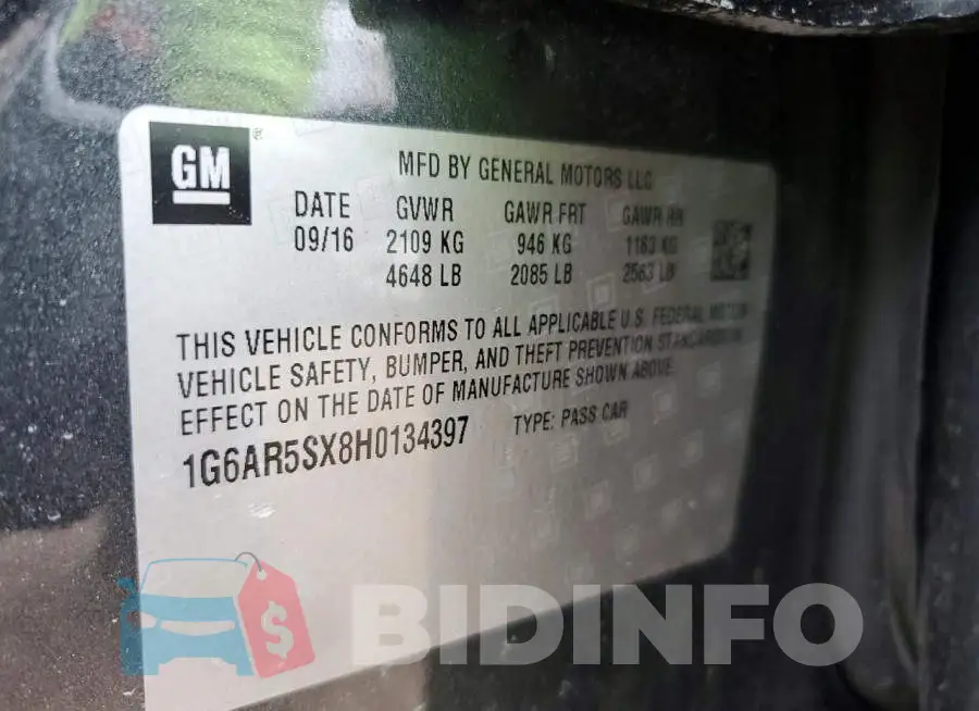 1G6AR5SX8H0134397 Photo# 12