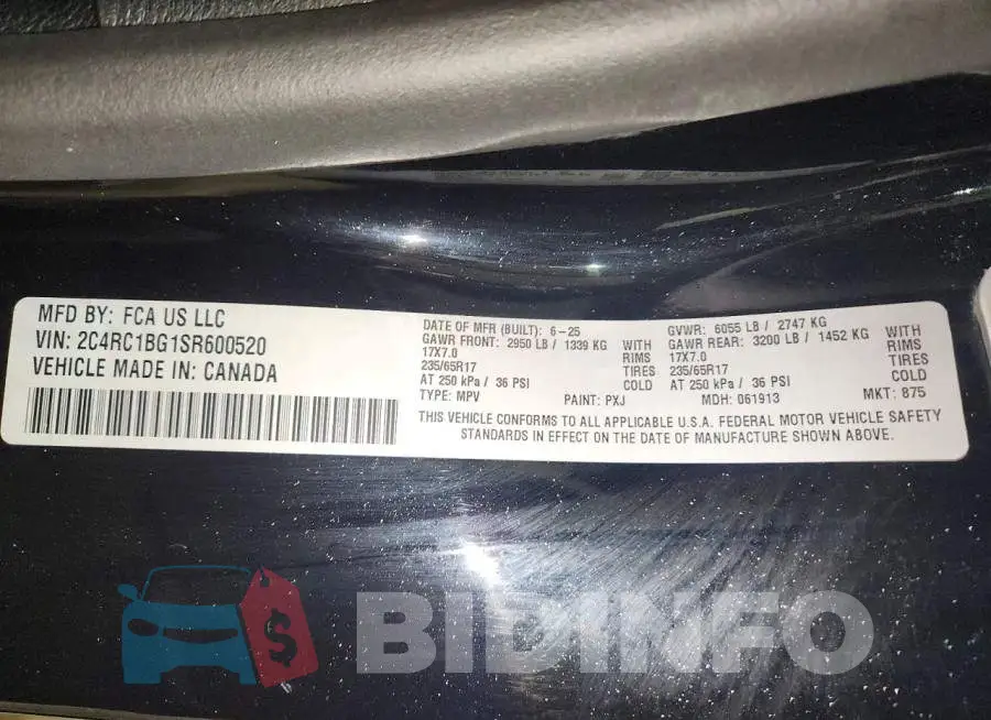2C4RC1BG1SR600520 Photo# 13
