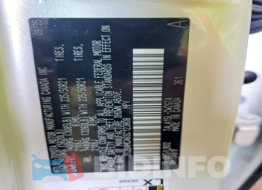 2T2BAMCA6SC123808 Photo# 13