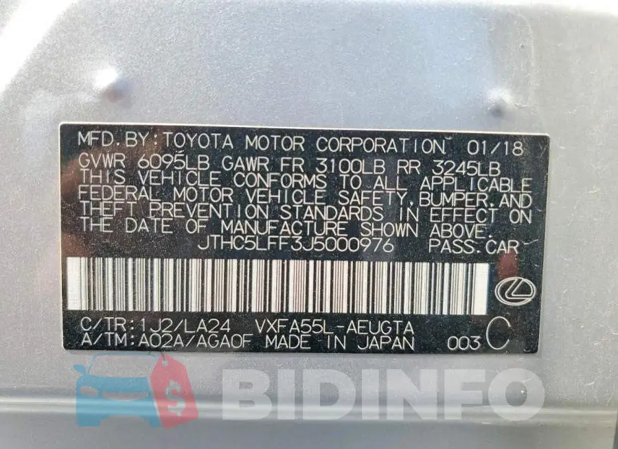 JTHC5LFF3J5000976 Photo# 12