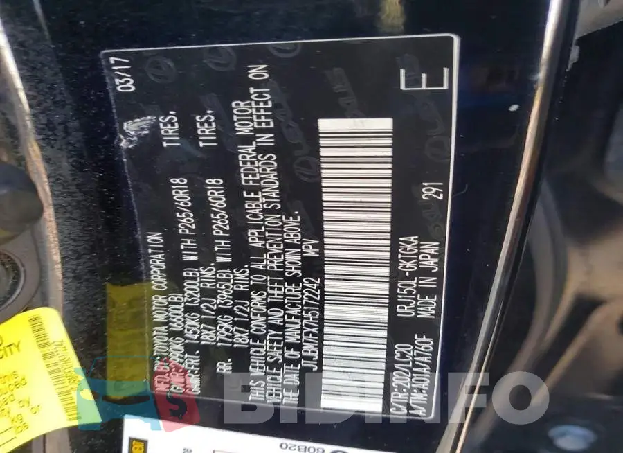 JTJBM7FX7H5172242 Photo# 13