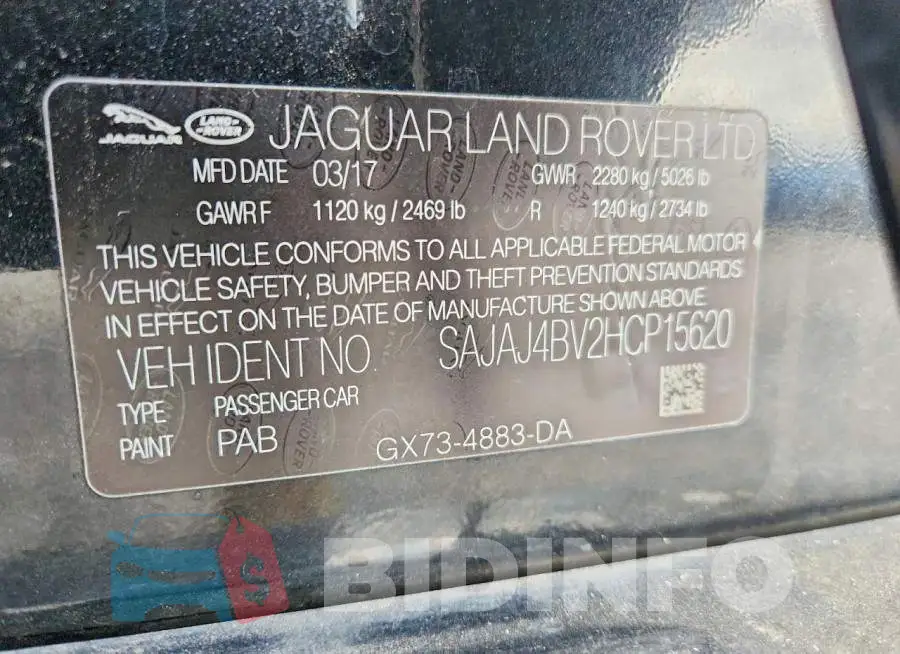 SAJAJ4BV2HCP15620 Photo# 13