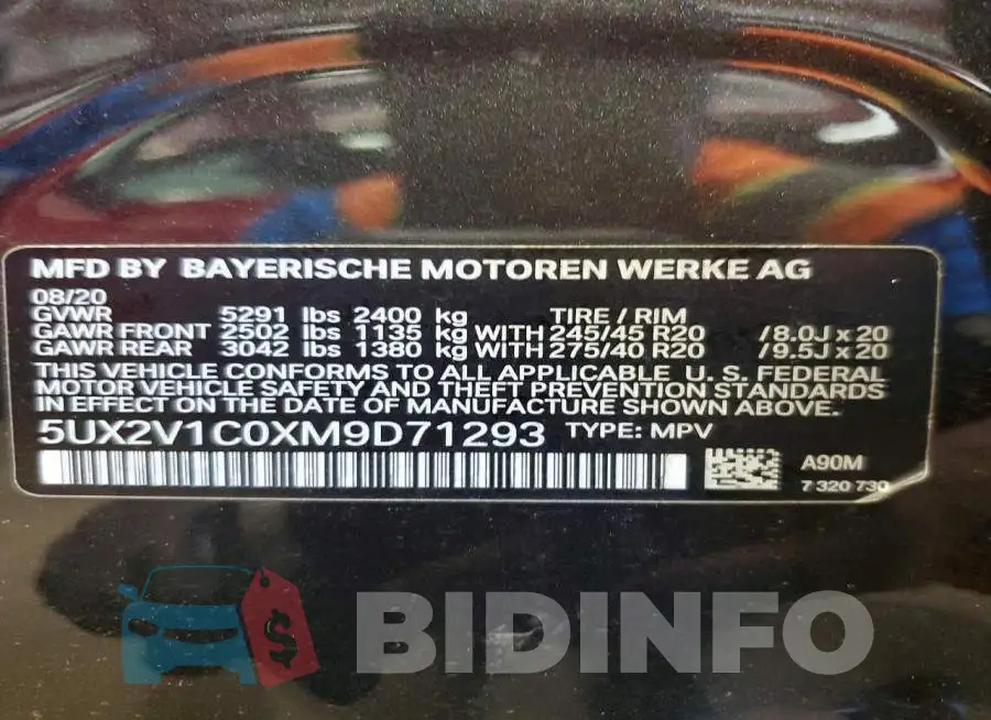 5UX2V1C0XM9D71293 Photo# 13