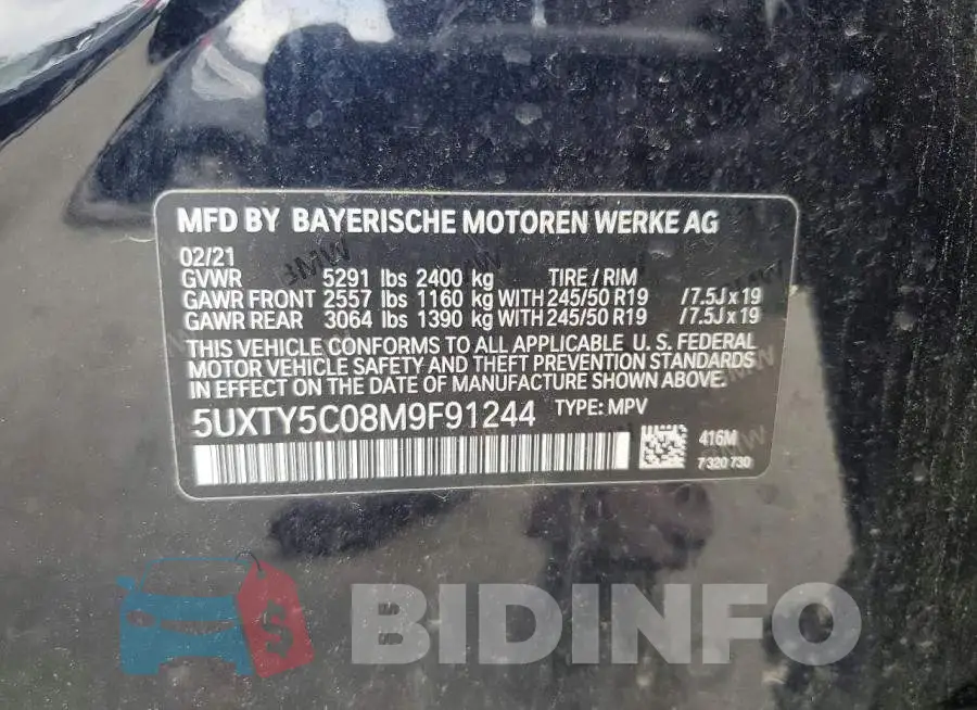 5UXTY5C08M9F91244 Photo# 13